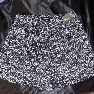 Blue, black and white spotted shorts